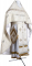 Русское архиерейское облачение - парча ПГ2 "Иерусалимский крест" (белое-серебро), обиходная отделка