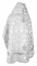 Русское архиерейское облачение - парча ПГ2 "Павлины" (белое-серебро) с бархатными вставками (вид сзади), обиходная отделка