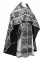 Русское архиерейское облачение - парча ПГ4 "Елеонский букет" (чёрное-серебро), соборная отделка