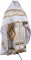 Русское архиерейское облачение - парча ПГ4 "Рипида" (белое-золото) с бархатными вставками, обиходная отделка