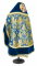 Русское архиерейское облачение - парча ПГ5 "Тарс" (синее-золото) вид сзади, соборная отделка