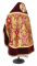 Русское архиерейское облачение - парча ПГ5 "Тарс" (бордо-золото) вид сзади, соборная отделка