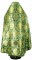 Русское архиерейское облачение - парча ПГ5 "Елеонский букет" (зелёное-золото) вид сзади, соборная отделка