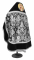 Русское архиерейское облачение - парча ПГ5 "Тарс" (чёрное-серебро) вид сзади, соборная отделка