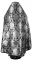 Русское архиерейское облачение - парча ПГ5 "Елеонский букет" (чёрное-серебро) вид сзади, соборная отделка