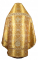 Русское архиерейское облачение - парча ПГ6 (жёлтое-золото) вариант 1 вид сзади, соборная отделка