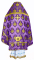 Русское архиерейское облачение - шёлк Ш2 "Чернигов" (фиолетовое-золото) вид сзади, обиходная отделка
