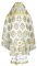 Русское архиерейское облачение - шёлк Ш2 "Любава" (белое-золото) вид сзади, обыденная отделка