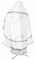 Русское архиерейское облачение - шёлк Ш2 "Архангельск" (белое-серебро) вид сзади, обыденная отделка
