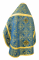 Русское архиерейское облачение - шёлк Ш3 "Алания" (синее-золото) вид сзади, обыденная отделка