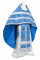 Русское архиерейское облачение - шёлк Ш3 "Алания" (синее-серебро), обыденная отделка