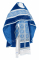 Русское архиерейское облачение - шёлк Ш3 "Альфа-и-Омега" (синее-серебро) с бархатными вставками,, обиходная отделка