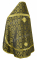 Русское архиерейское облачение - шёлк Ш3 "Венец" (чёрное-золото) вид сзади, обиходная отделка