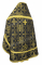 Русское архиерейское облачение - шёлк Ш3 "Иверский" (чёрное-золото) вид сзади, обиходная отделка