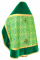Русское архиерейское облачение - шёлк Ш3 "Златоуст" (зелёное-золото) (вид сзади) с бархатными вставками, обыденная отделка