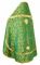 Русское архиерейское облачение - шёлк Ш3 "Венец" (зелёное-золото) вид сзади, обиходная отделка