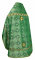 Русское архиерейское облачение - шёлк Ш3 "Шуя" (зелёное-золото) вид сзади, обиходная отделка