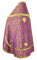 Русское архиерейское облачение - шёлк Ш3 "Венец" (фиолетовое-золото) вид сзади, обиходная отделка