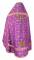 Русское архиерейское облачение - шёлк Ш3 "Любава" (фиолетовое-золото) вид сзади, обиходная отделка