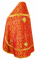 Русское архиерейское облачение - шёлк Ш3 "Венец" (красное-золото) вид сзади, обиходная отделка