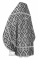 Русское архиерейское облачение - шёлк Ш3 "Византия" (чёрное-серебро) вид сзади, обиходная отделка