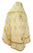 Русское архиерейское облачение - шёлк Ш3 "Виноградная ветвь" (белое-золото) вид сзади, обиходная отделка