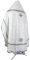 Русское архиерейское облачение - шёлк Ш3 "Иверский" (белое-серебро) вид сзади, обиходные кресты