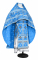 Русское архиерейское облачение - шёлк Ш4 "Феврония" (синее-серебро), обиходная отделка