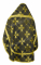 Русское архиерейское облачение - шёлк Ш4 "Подольск" (чёрное-золото) вид сзади, обыденная отделка