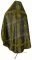 Русское архиерейское облачение - шёлк Ш4 "Почаев" (чёрное-золото) вид сзади, обиходная отделка