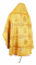 Русское архиерейское облачение - шёлк Ш4 "Донецк" (жёлтое-золото) вид сзади, обиходная отделка