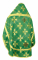 Русское архиерейское облачение - шёлк Ш4 "Подольск" (зелёное-золото) вид сзади, обыденная отделка