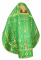Русское архиерейское облачение - шёлк Ш4 "Престол" (зелёное-золото) вид сзади, обиходная отделка