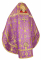 Русское архиерейское облачение - шёлк Ш4 "Престол" (фиолетовое-золото) вид сзади, обиходная отделка