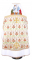 Русское архиерейское облачение - шёлк Ш4 "Розовый виноград" (белое-золото) с бархатными вставками (вид сзади), обиходная отделка