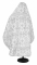 Русское архиерейское облачение - шёлк Ш4 "Феврония" (белое-серебро) вид сзади, обиходная отделка