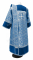 Дьяконское облачение - парча П "Коринф" (синее-серебро) с бархатными вставками, вид сзади, обиходная отделка