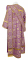 Дьяконское облачение - парча П "Растительный крест" (фиолетовое-золото) вид сзади, обиходная отделка