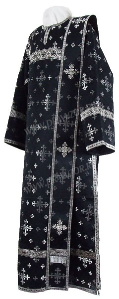 Диаконское облачение из парчи П (чёрный/серебро)