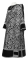 Дьяконское облачение - парча ПГ1 "Букет" (чёрное-серебро) с бархатными вставками, обиходная отделка