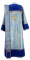 Дьяконское облачение - парча ПГ3 "Морозко" (синее-золото) с бархатными вставками (вид сзади), обиходная отделка