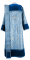 Дьяконское облачение - парча ПГ3 "Морозко" (синее-серебро) с бархатными вставками (вид сзади), обиходная отделка