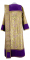 Дьяконское облачение - парча ПГ3 "Морозко" (фиолетовое-золото) с бархатными вставками (вид сзади), обиходная отделка
