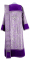 Дьяконское облачение - парча ПГ3 "Морозко" (фиолетовое-серебро) с бархатными вставками (вид сзади), обиходная отделка