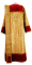 Дьяконское облачение - парча ПГ3 "Морозко" (красное-золото) с бархатными вставками (вид сзади), обиходная отделка