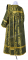 Дьяконское облачение - парча ПГ4 "Малая ваза" (чёрное-золото) (вид сзади), обыденная отделка