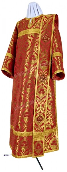 Диаконское облачение из парчи ПГ4 (красный/золото)