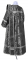 Дьяконское облачение - парча ПГ4 "Малая ваза" (чёрное-серебро) (вид сзади), обыденная отделка
