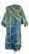 Дьяконское облачение - шёлк Ш2 "Виноградная ветвь" (синее-золото) (вид сзади), обиходные кресты
