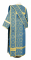 Дьяконское облачение - шёлк Ш3 "Василия" (синее-золото) вид сзади, обыденная отделка